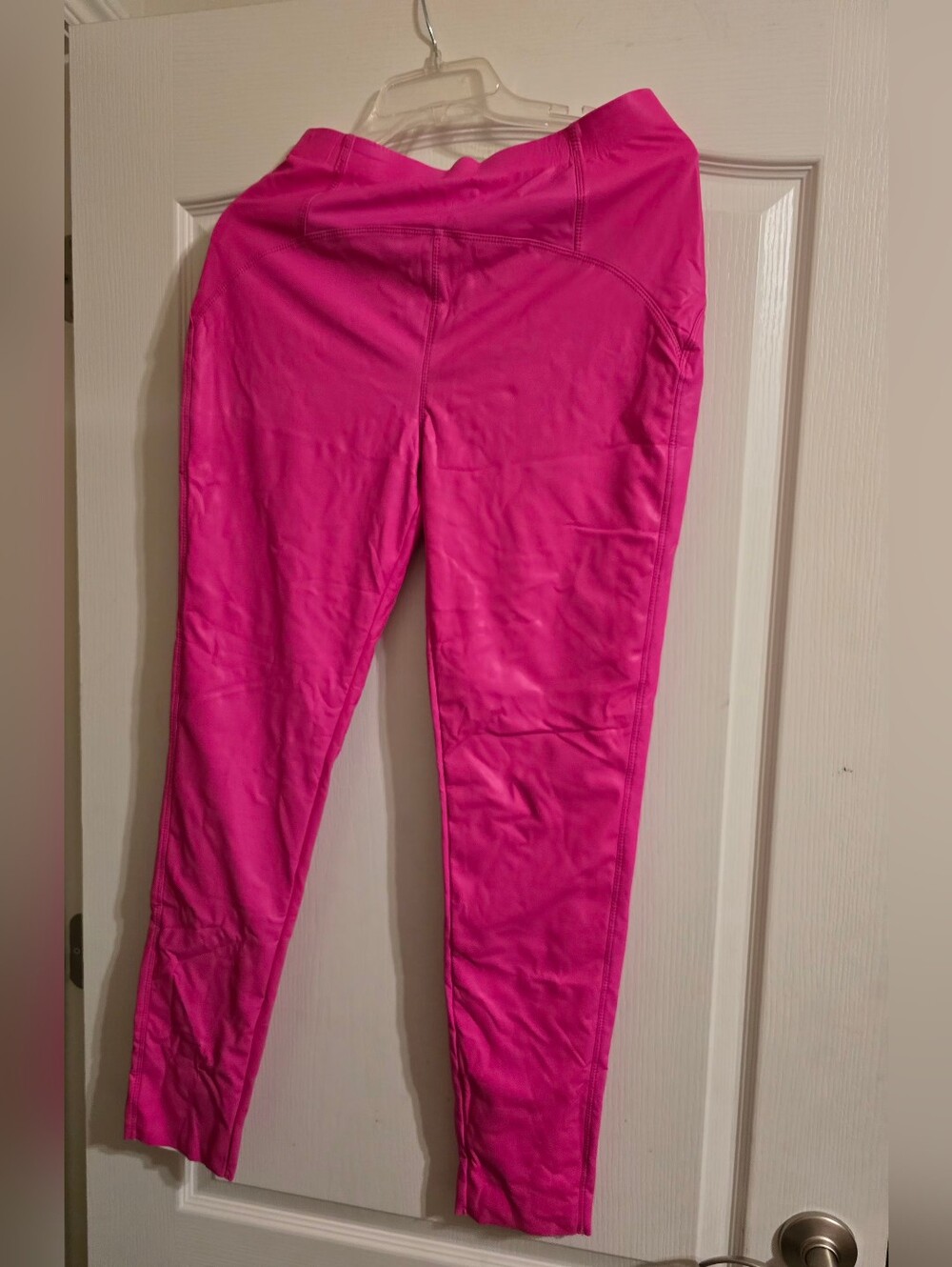 AKIRA RIO Faux Leather Pink Neon High Waist Leggings SZ XL